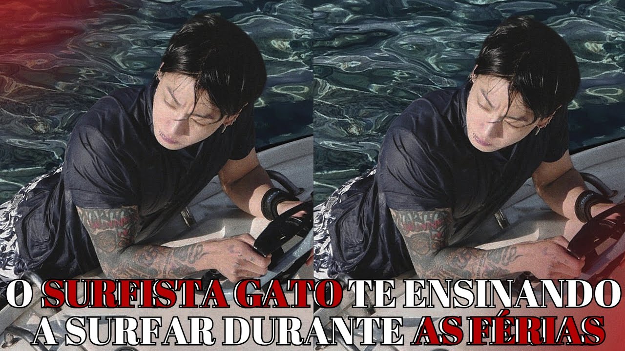 IMAGINE JUNGKOOK 🌊 O surfista gato te ensinando a surfar durante as férias