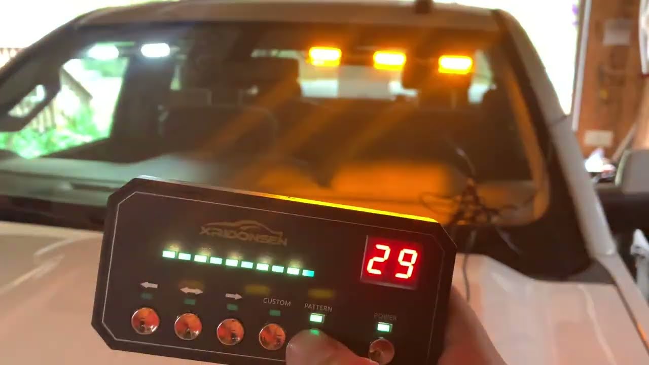 Аварийные проблесковые маячки XRIDONSEN 2-в-1 янтарно-белого цвета для приборной панели, лобового...