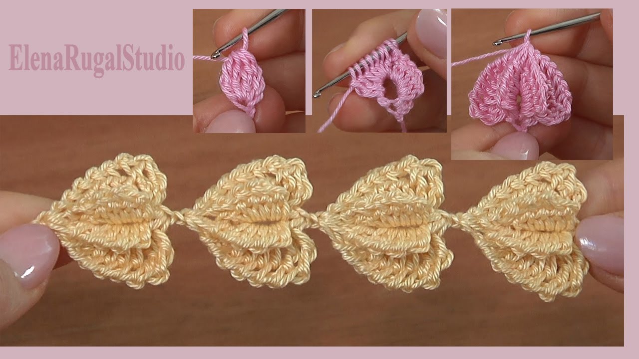 How to 3D Crochet Hearts for KEY CHAINS BRACELET