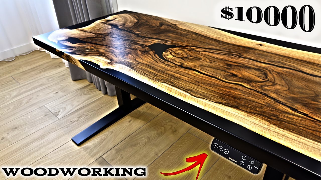 How to make a table.Walnut and epoxy resin table WOODWORKING