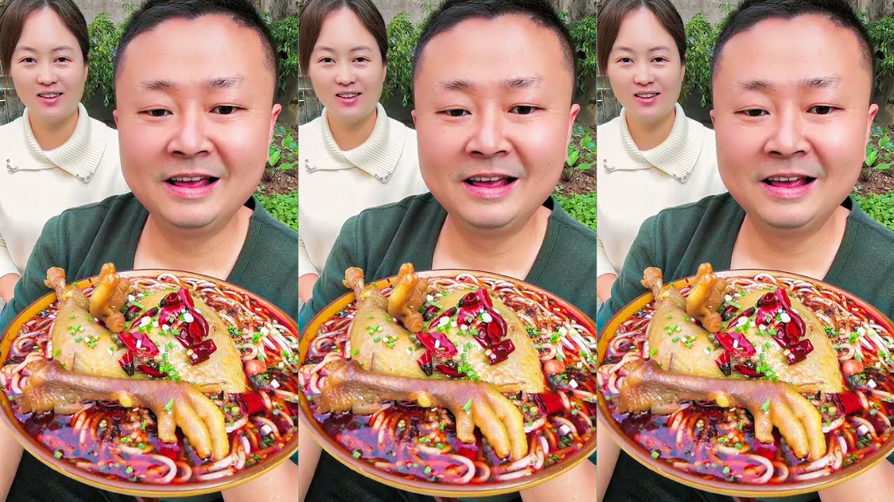 Eating With Axing 🌶️ Satisfying Spicy Noodles With Chicken | Rural Food Spicy Eating Show