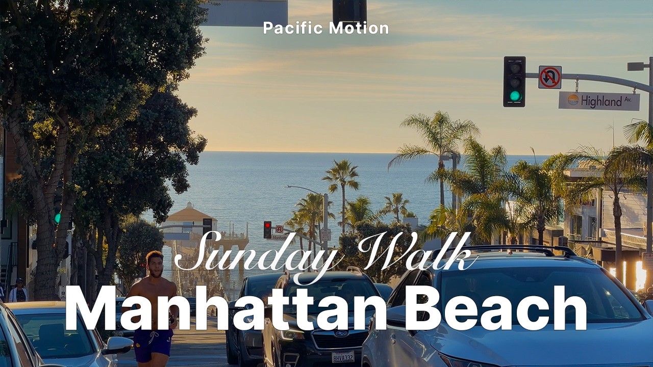 [4K] Manhattan Beach Sunday Walk &mdash; Ocean, Sun & Easy California Vibes