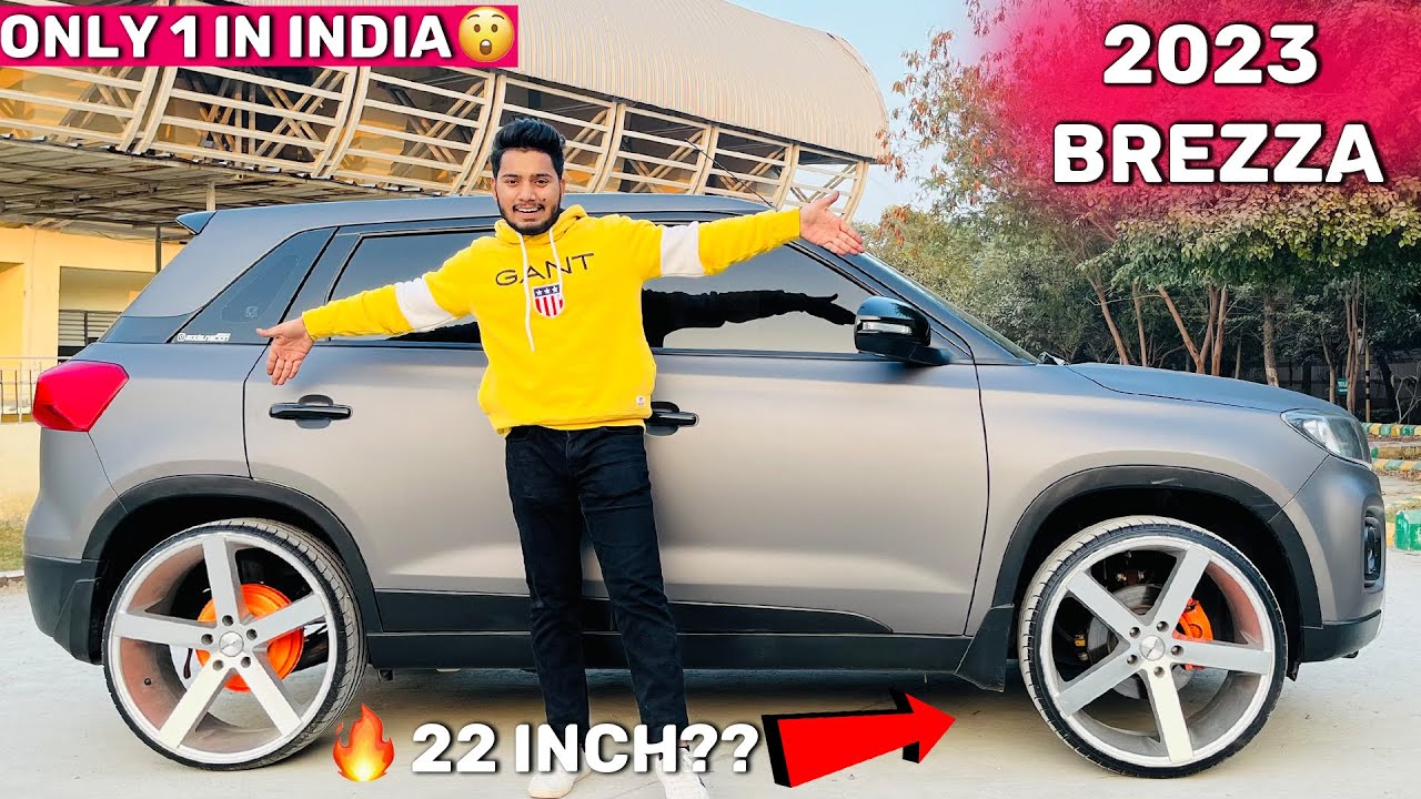 😱🔥India की 2023 की First Brezza Metallic Charcoal Grey Wrap 22 inch Alloy Wheel Coming Soon
