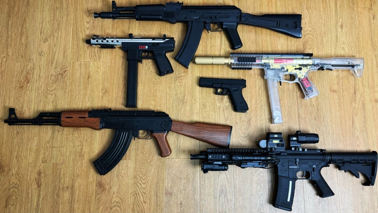 LKCJ Gel Blasters Review Military Toy Gun Tec-9, AK74M, AK47 & APR9