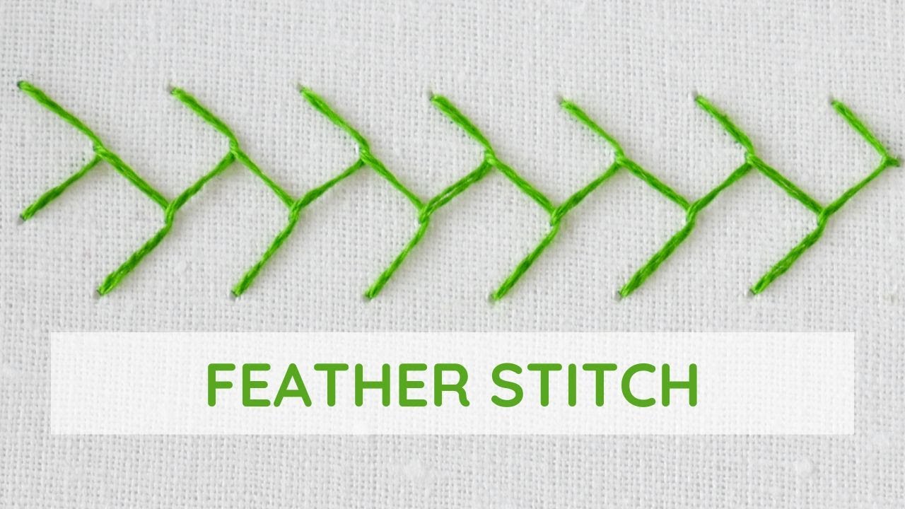 Feather stitch hand embroidery video tutorial