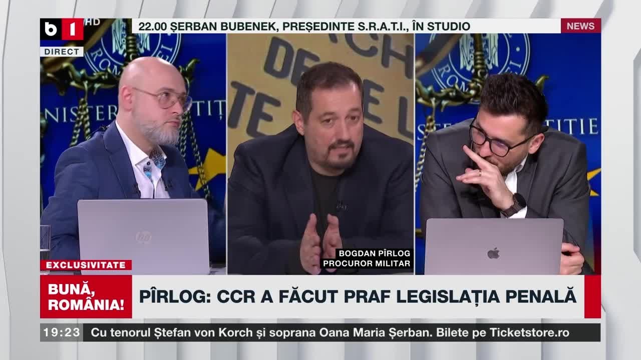 BUNĂ, ROMÂNIA! PÎRLOG, CANDIDAT LA PARCHETUL GEN, ÎN STUDIOUL B1: CCR A FĂCUT PRAF LEGISLAȚIA PENALĂ