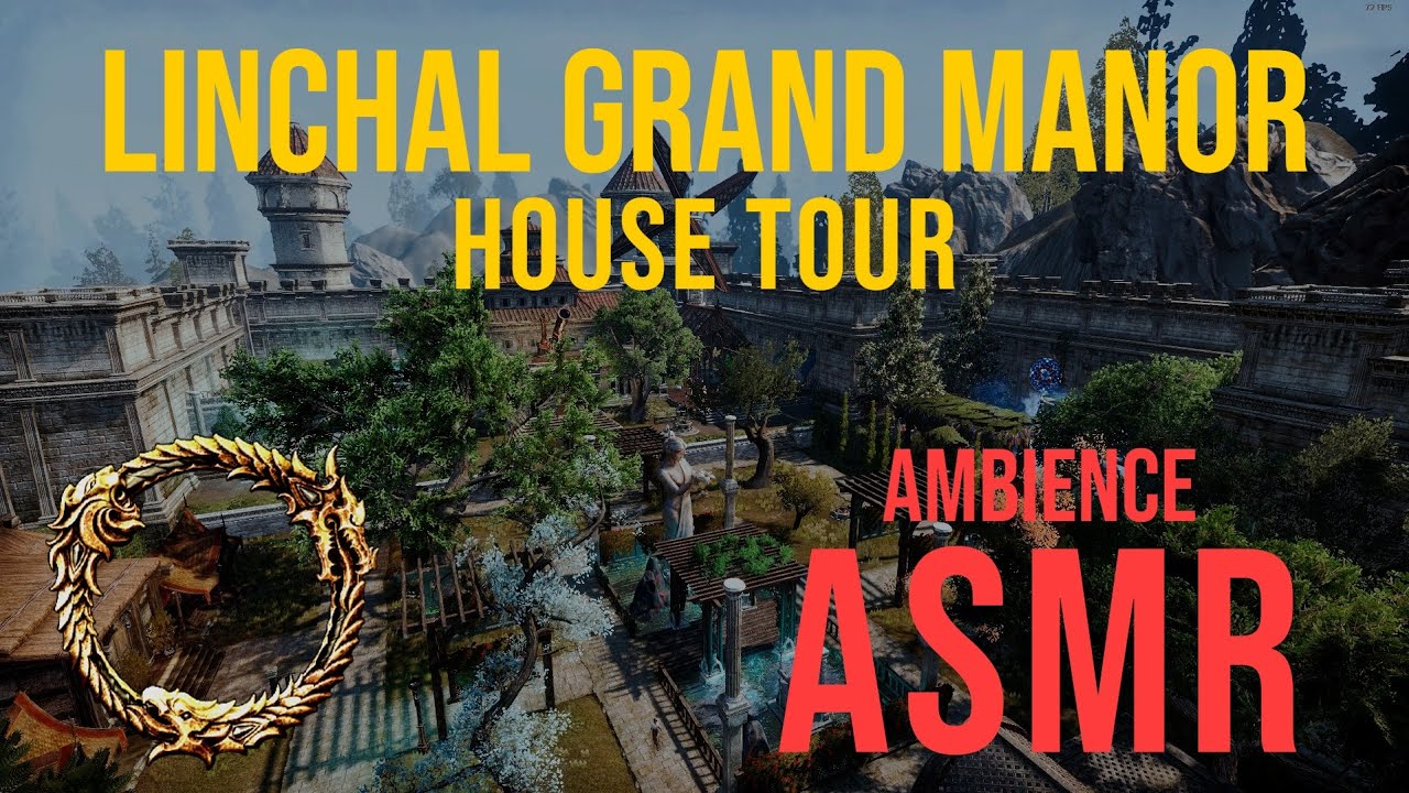 ASMR | ESO Linchal Grand Manor House Tour, Elder Scrolls Online (Ambience, Footsteps, No Commentary)