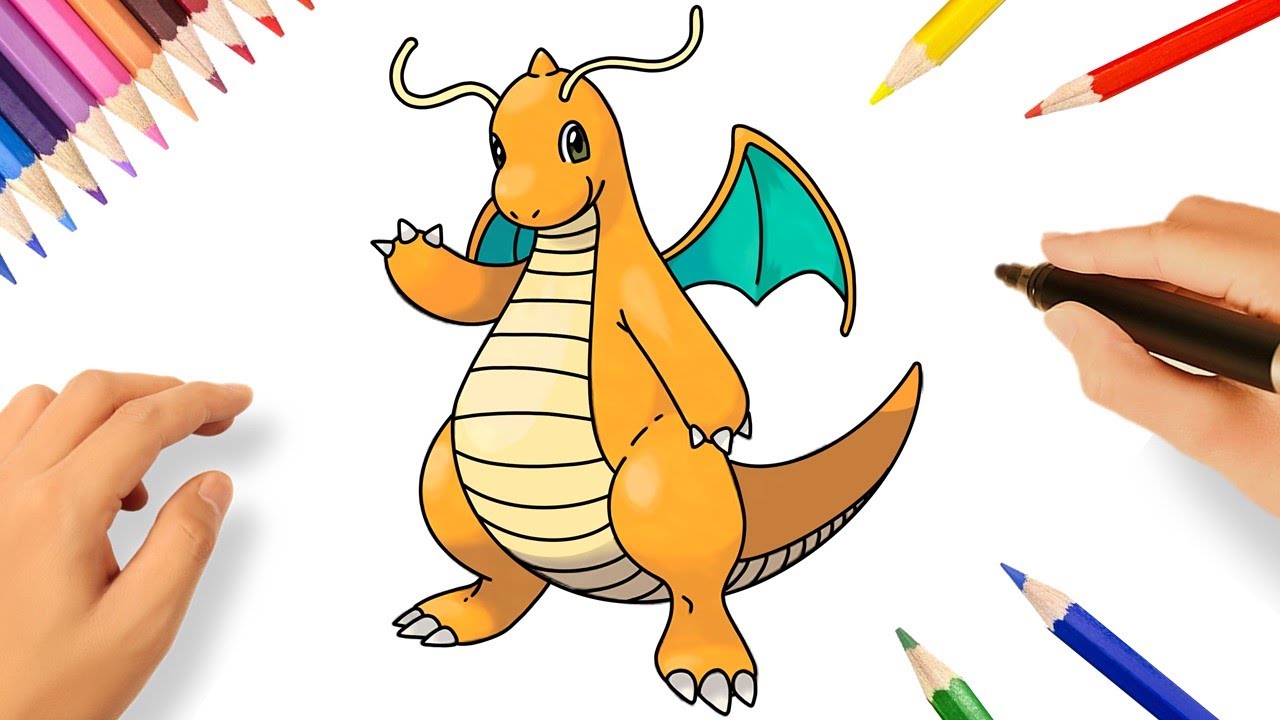 COMO DESENHAR O DRAGONITE PASSO A PASSO | POKÉMON