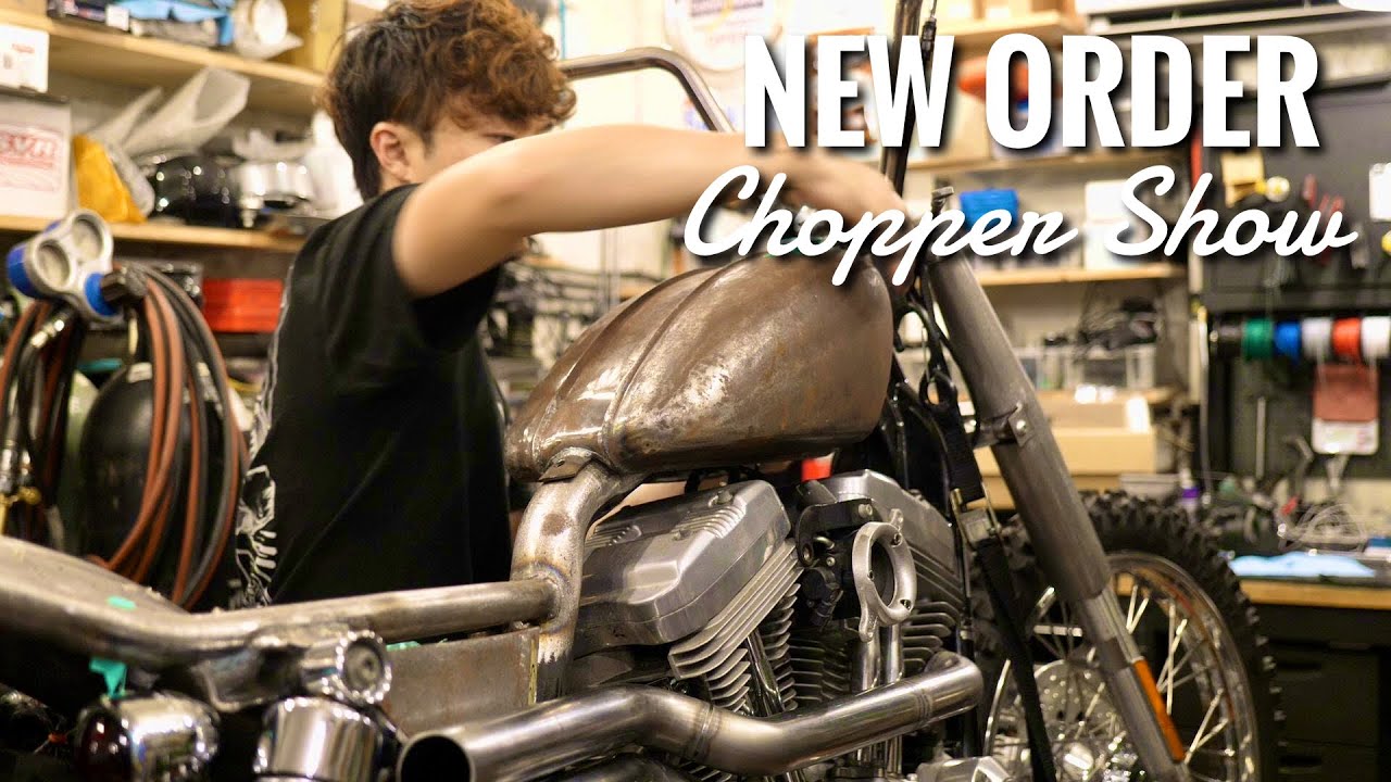 ③【NEW ORDER CHOPPER SHOW】ガスタンク、オイルタンク、フレームの仕上げ。そして塗装屋さんへ Finish the gas tank, oil tank, and frame.