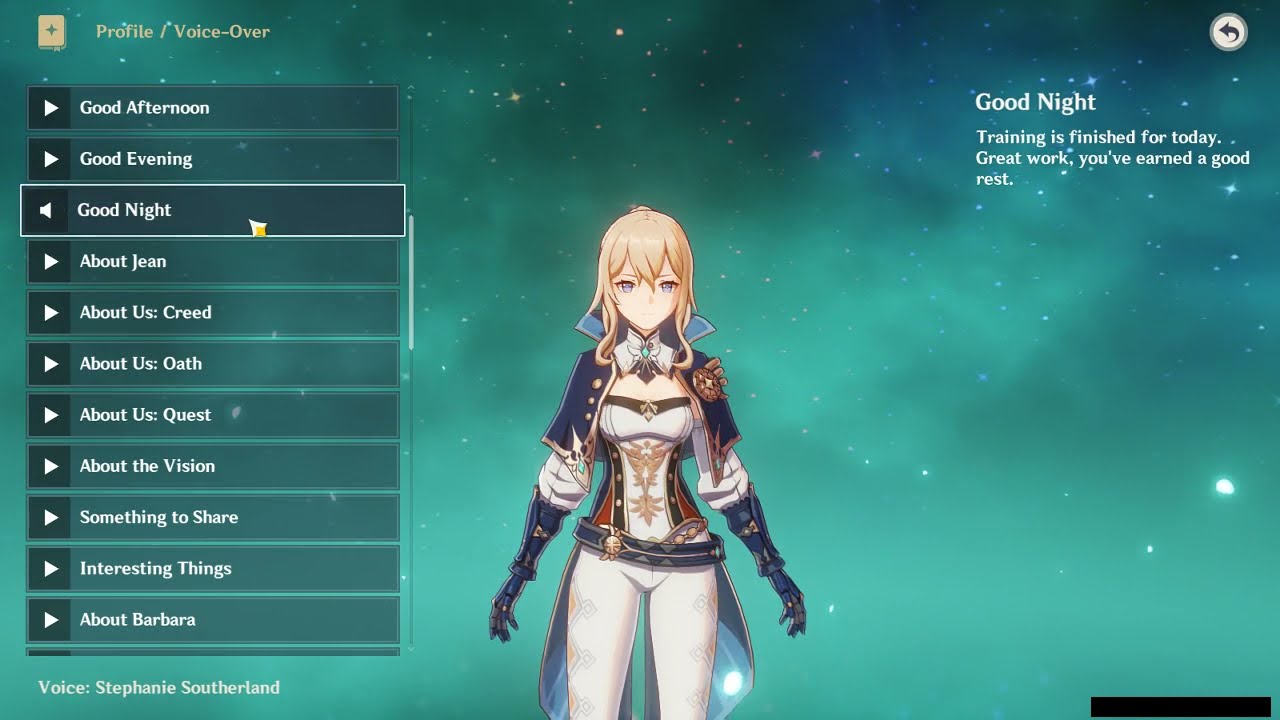 JEAN ALL VOICE LINES (ENGLISH)