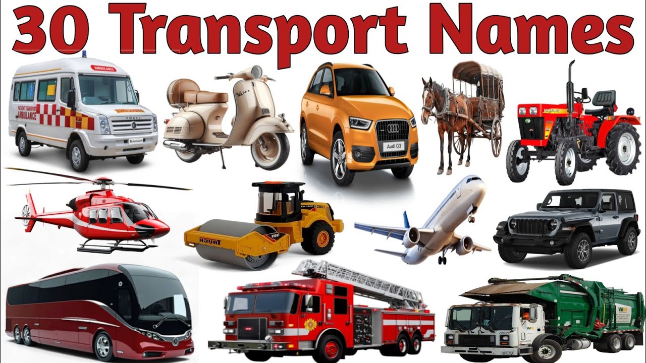 Transport Name | Transport Names in hindi and English | वाहनों के नाम | Learn Transport Names 