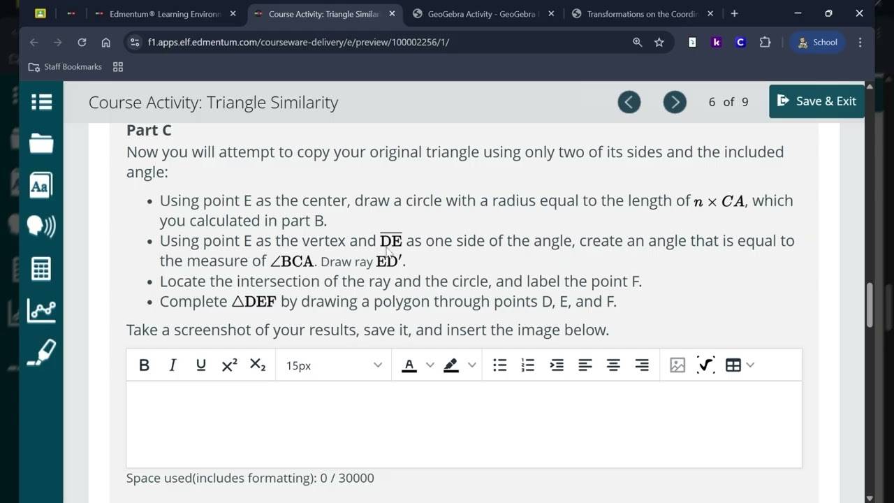 Triangle Similarity: Task 2, Part C