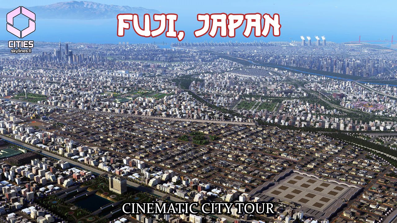 Cities Skylines 2 | Fuji, Japan (к востоку от города) | Экскурсия по городу | Cinematic Mode