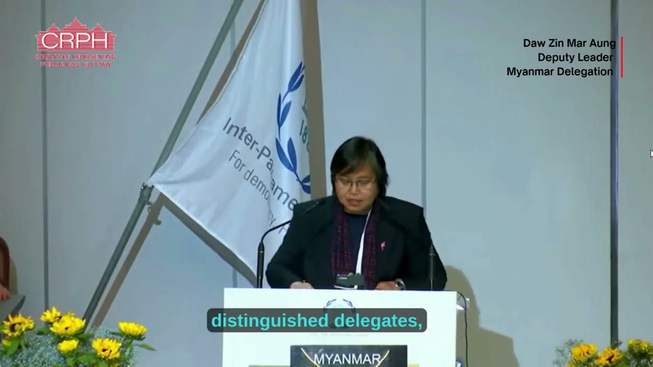 Myanmar's Deputy Delegation Leader Daw Zin Mar Aung addressed at IPU151 Assembly's General Debate