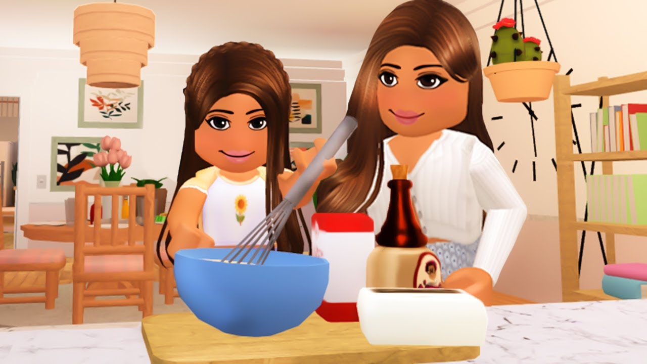 TEACHING MY DAUGHTER OLIVE HOW TO COOK | Bloxburg Family