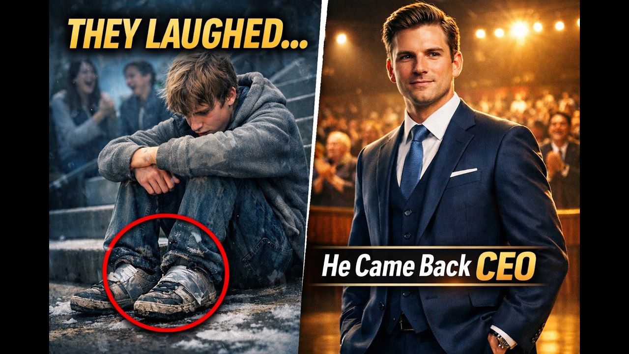 “They Mocked His Taped Shoes… Until He Returned as a Millionaire CEO”  22148cc9