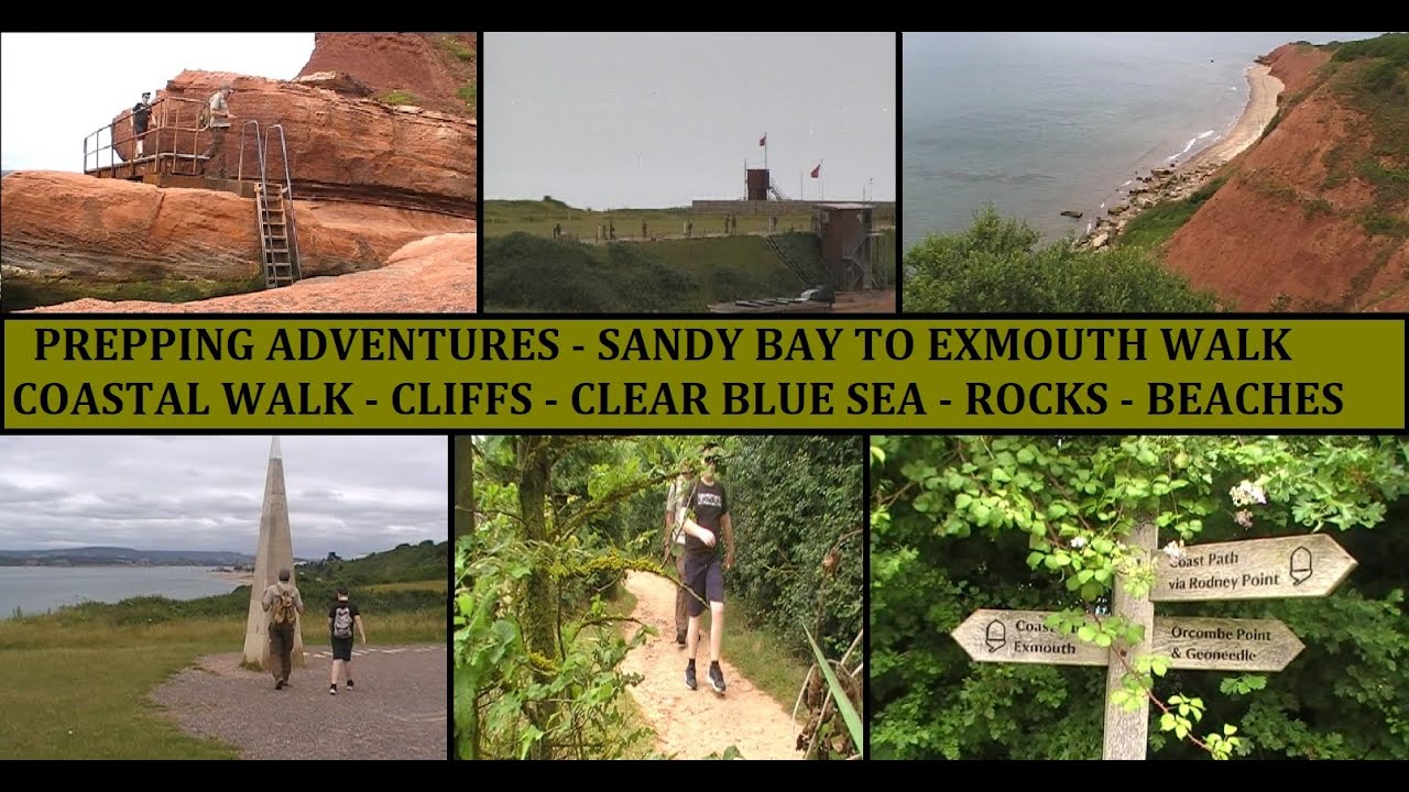 Sandy bay to Exmouth walk - cliff tops - sandy beach - crystal clear sea - fine weather - coastal