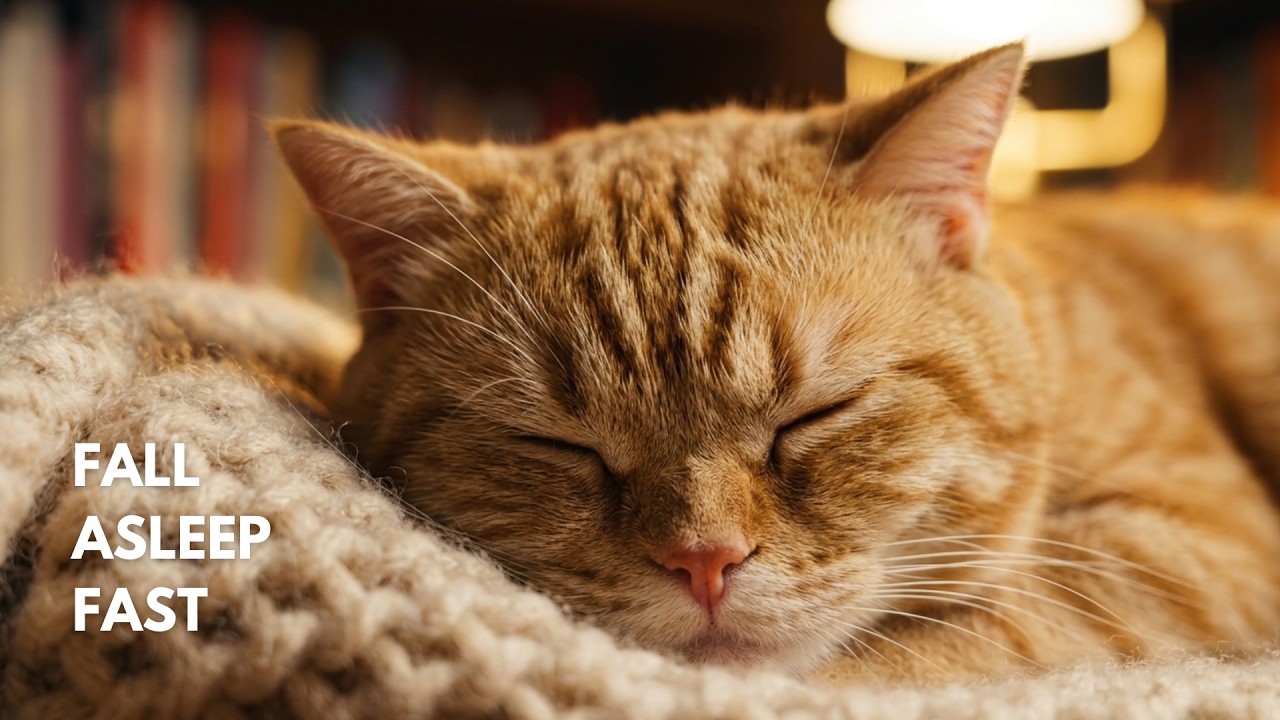 Sleep in 15 Minutes 💤 | Ginger Cat Resting by Soft Lamp | 30-Minute Calm Night