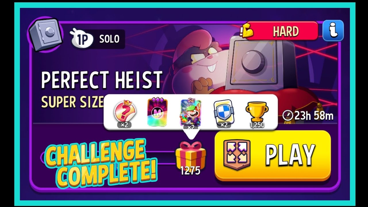 Solo Challenge Super Sized Perfect Heist | Match Masters 12 Moves Score 1275