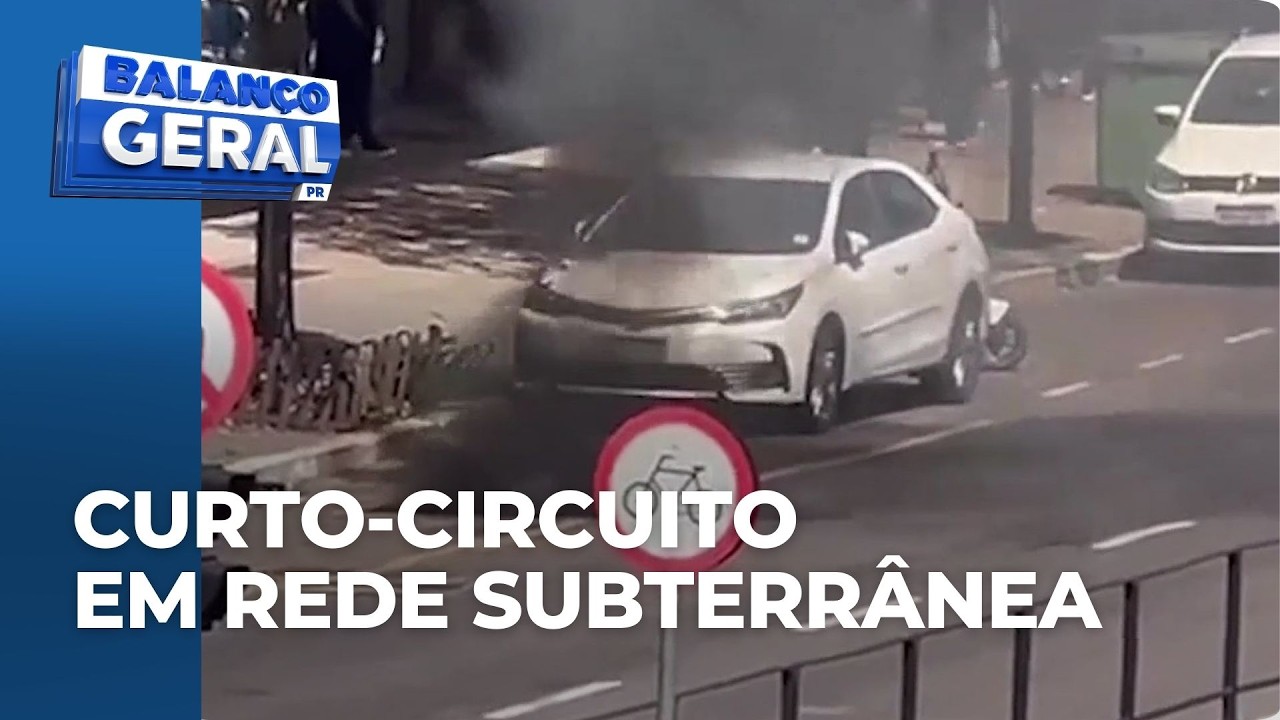 Curto-circuito em rede subterrânea da Copel mobiliza bombeiros em avenida de Maringá