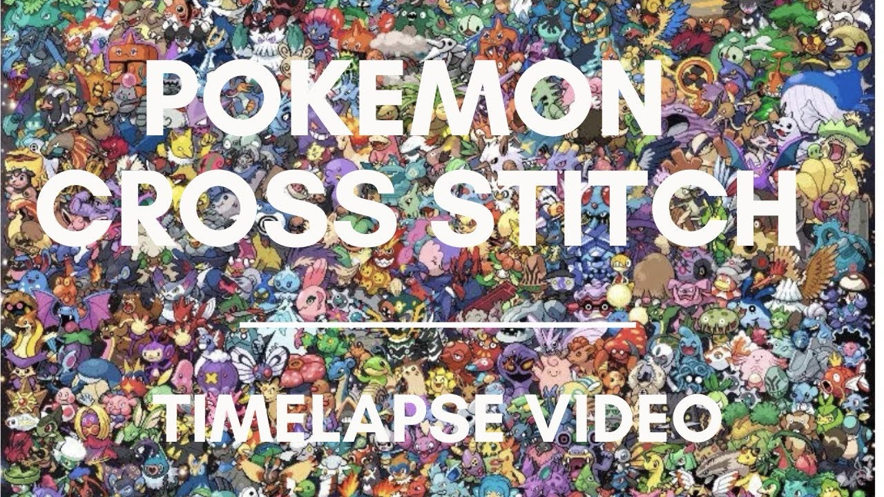 One hour Pokemon Cross Stitch Time Lapse | Flosstube
