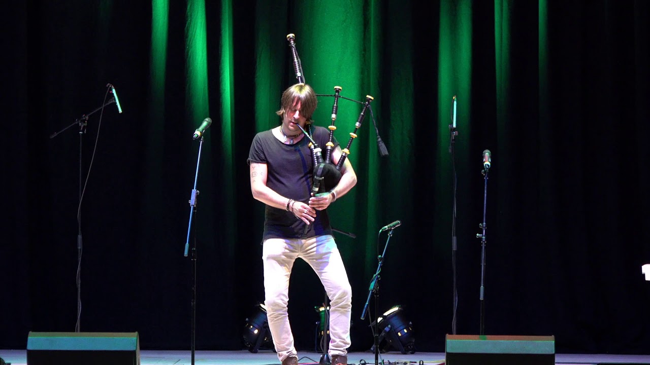 Scottish Piper Ross Ainslie gives a fantastic modern bagpipe performance during concert in Aberdeen