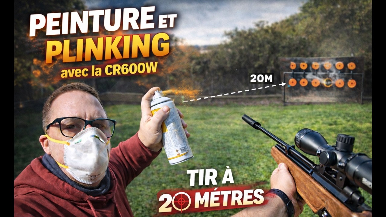 💥​ Plinking à 20 m avec l’Artemis CR600W sur gongs fraîchement repeints ! 🎨​