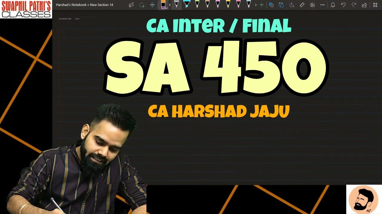 SA 450 EVALUATION OF MISSTATEMENTS IDENTIFIED DURING THE AUDIT || CA FINAL AUDIT || CA HARSHAD JAJU