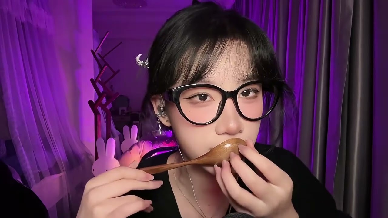 ASMR Lip Balm Face Sounds 💄 | Wooden Spoon Tapping & Glasses Sounds for Sleep 😴