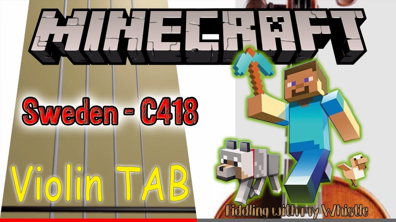 Sweden C418 - Minecraft - Violin - Play Along Tab Tutorial
