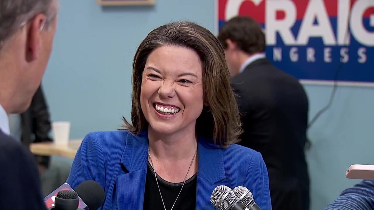 Rep. Angie Craig speaks at her US Senate campaign launch