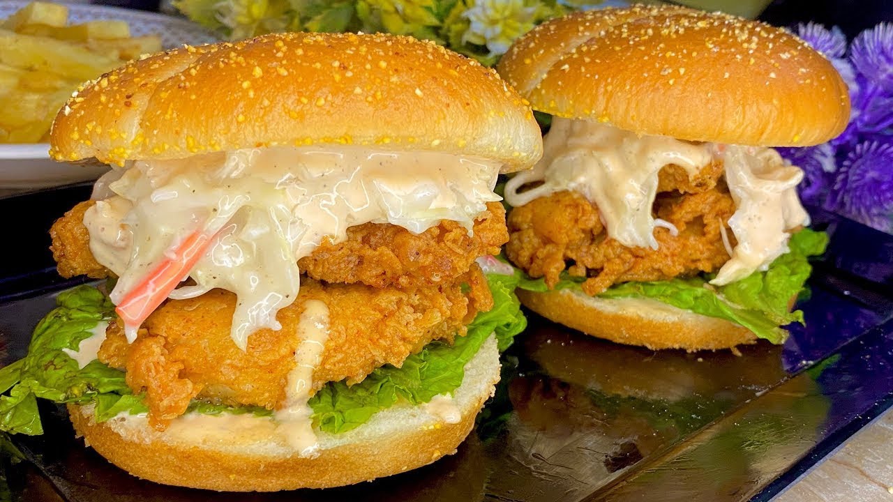 KFC Style Zinger Burger Recipe | Crispy Zinger Burger at Home | Easy Homemade Zinger Burger Recipe