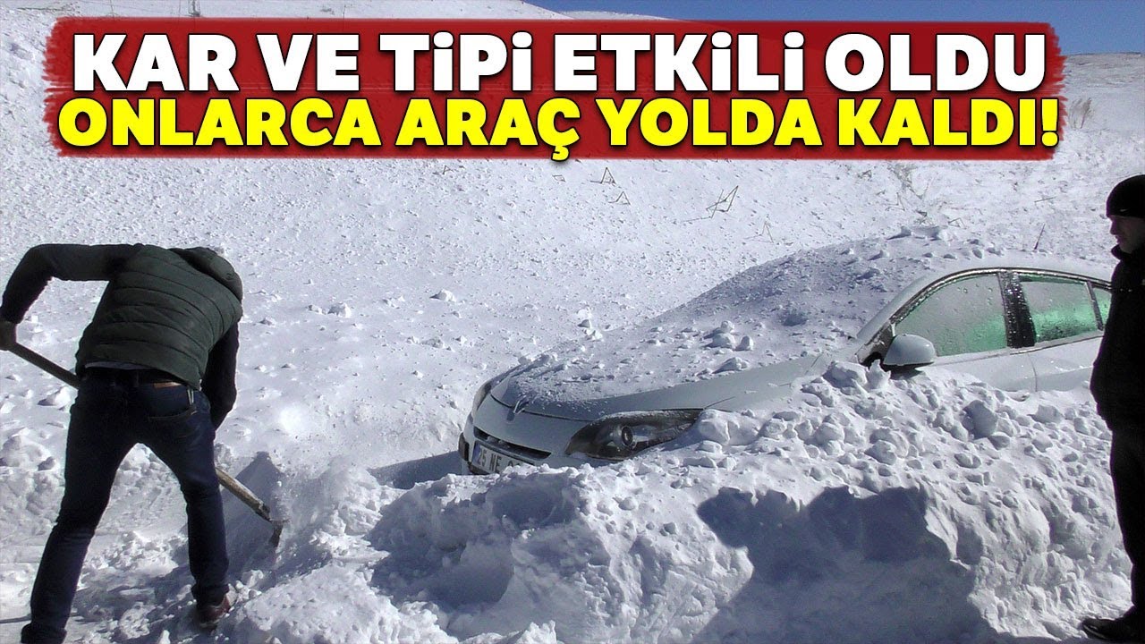 Ardahan-Göle Karayolunda Onlarca Araç Karda Kayboldu