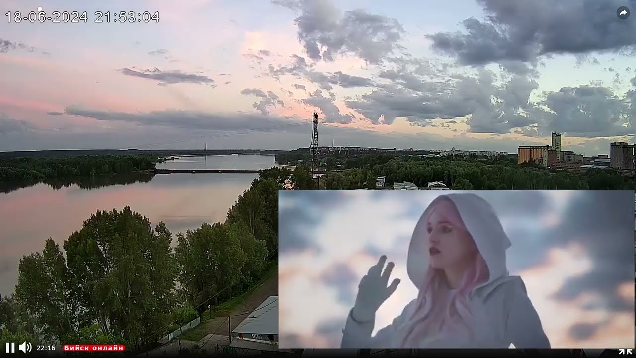 Закат над Бией и понтонным мостом - Agnis 