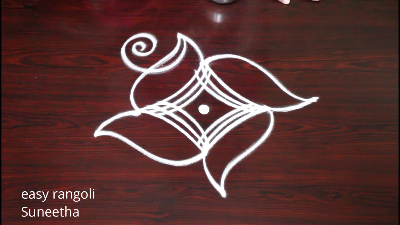 2 Simple & easy rangoli  muggulu with 3 dots || Beginners rangoli & kolam designs