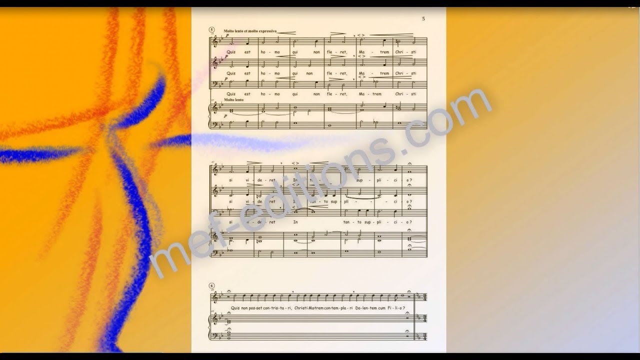 Fernand de la Tombelle : Stabat Mater pour 3 voix mixtes et orgue