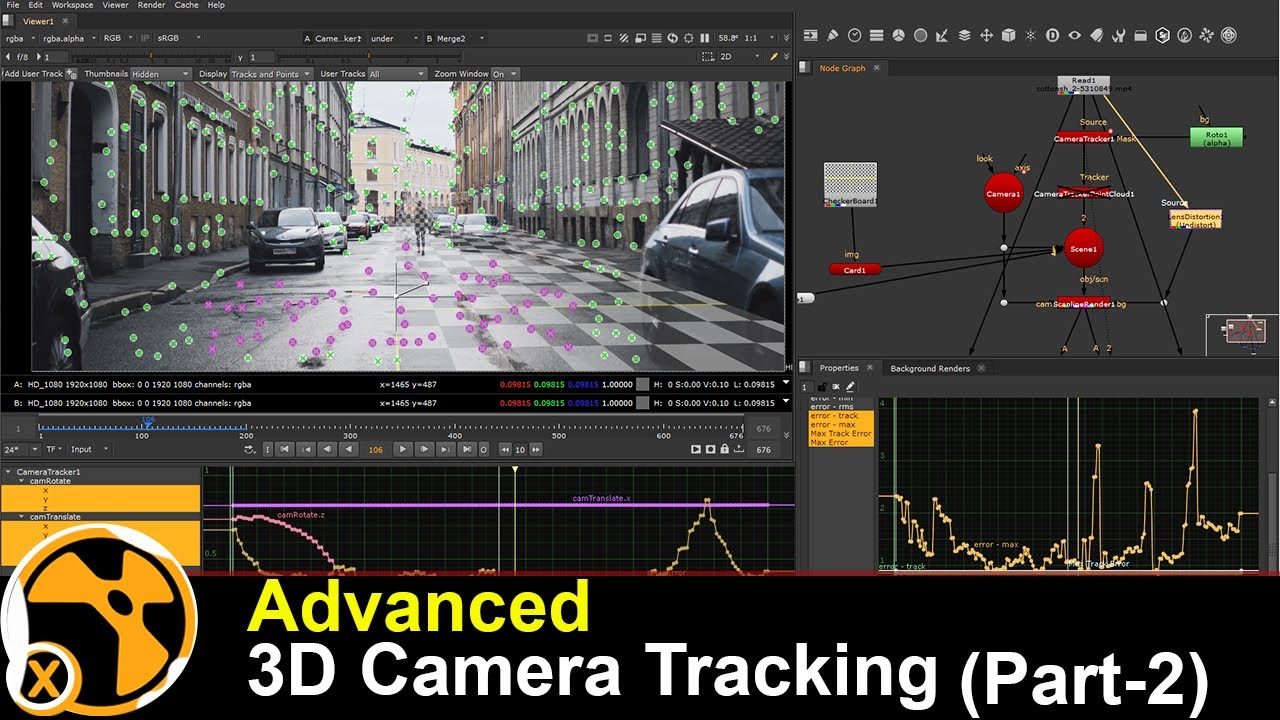 Nuke Tutorial :- Advanced 3D Camera Tracking with Unique Method in Nuke (Hindi) part -2