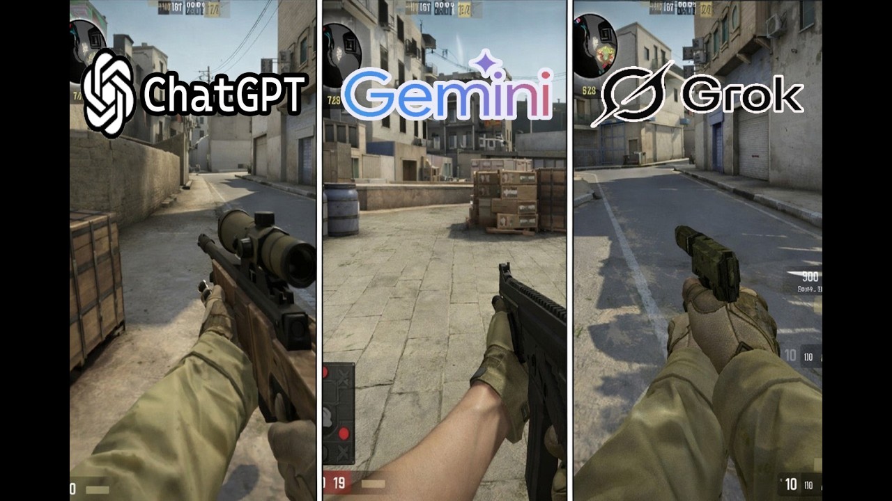 ChatGPT vs Gemini vs Grok Criando CSGO do Zero!
