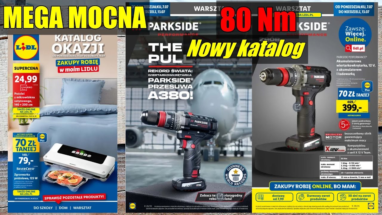 Nowość w KATALOGU PARKSIDE, mocna wiertarko wkrętarka 12V 80Nm !!! już dostępna, katalog od (19. 7)