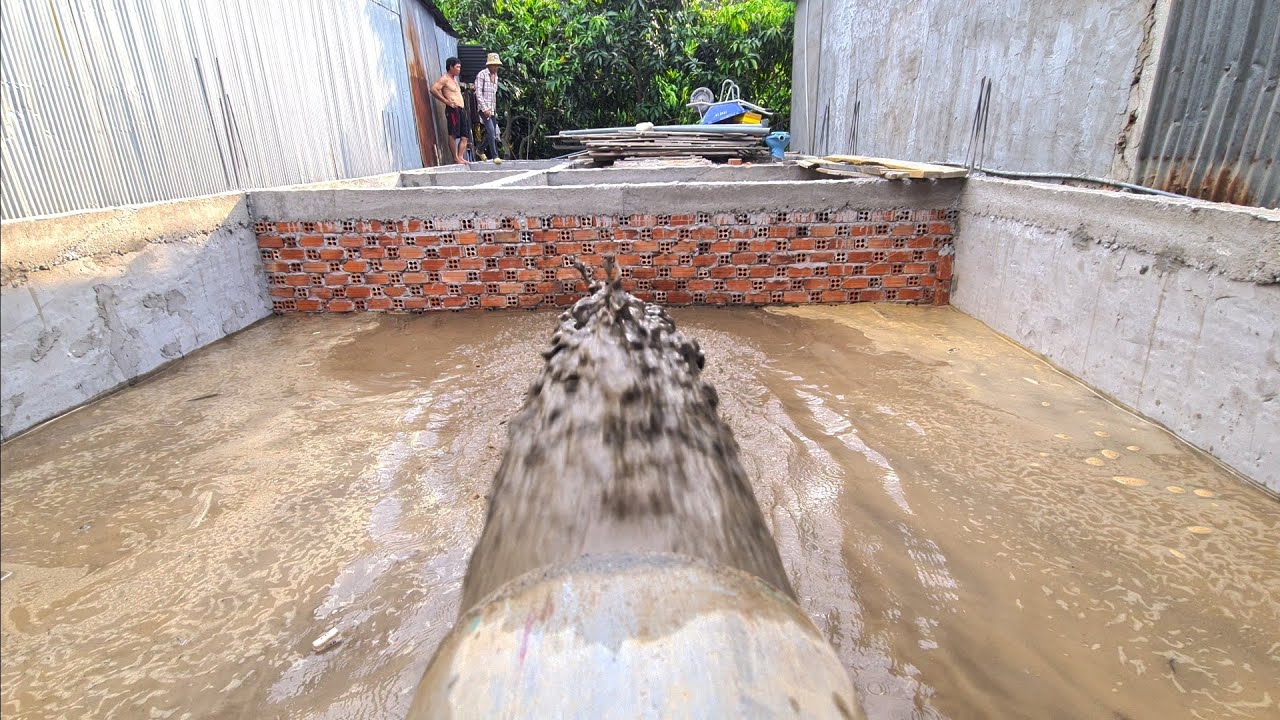 Bơm cát san lấp nền nhà 90 khối/Pump sand to fill the house foundation 90 cubic meters