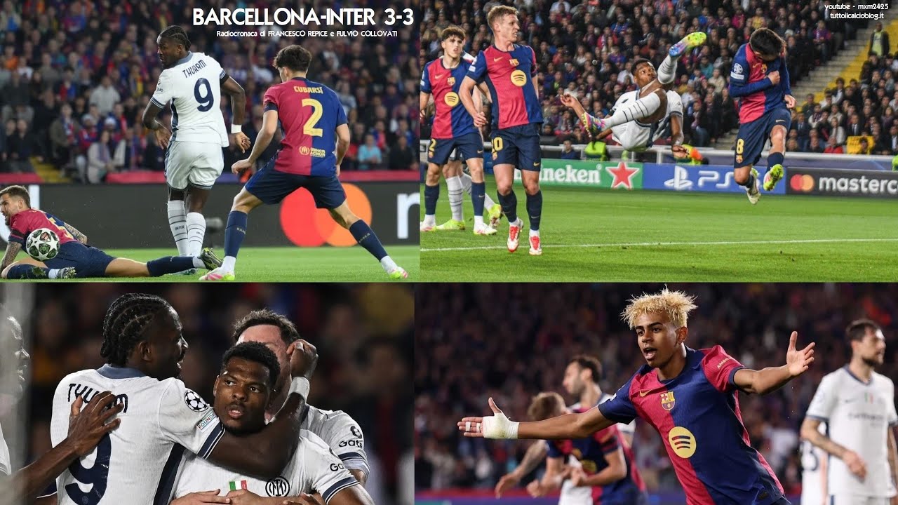 BARCELLONA-INTER 3-3 - Radiocronaca di Francesco Repice e Fulvio Collovati (30/4/2025) Rai Radio 1