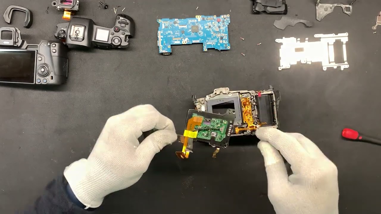 How to repair Canon  EOS R camera - exchange shutter block assy