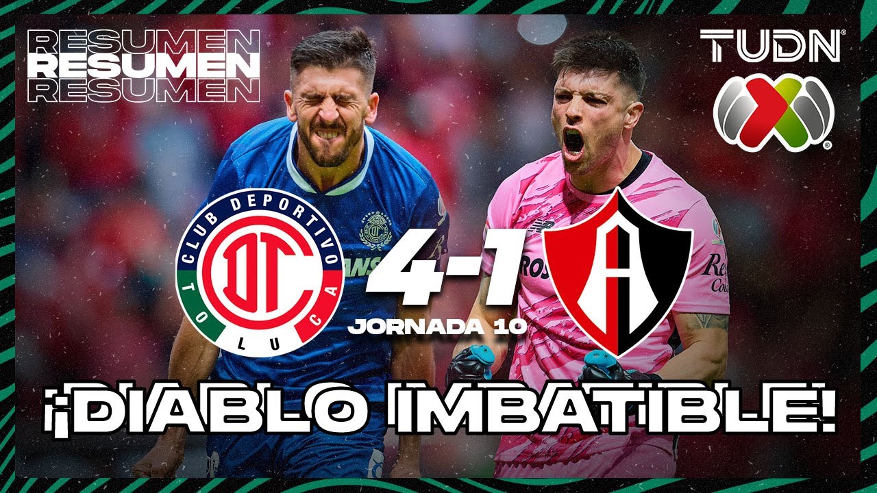 Resumen y goles | Toluca 4-1 Atlas | Liga Mx -AP2024 - J10 | TUDN
