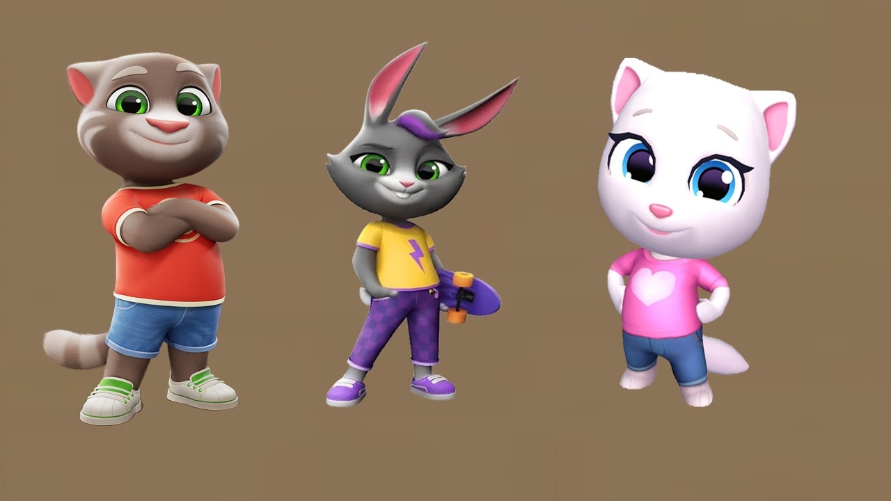 Talking Tom and his friends put on makeup and looked very pretty.along with those gorgeous yellow ..