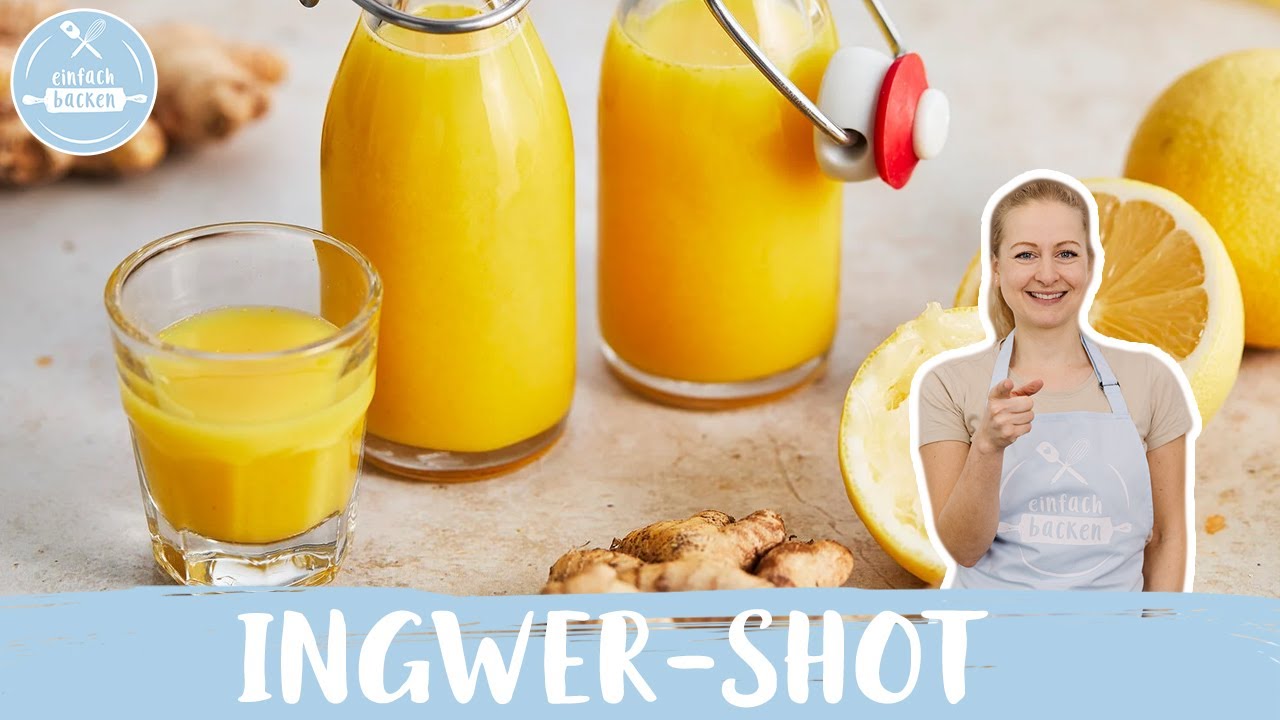 Ingwer-Shot selber machen 💪🍋 | ohne Entsafter | Ingwer-Kurkuma-Shot | Einfach Backen