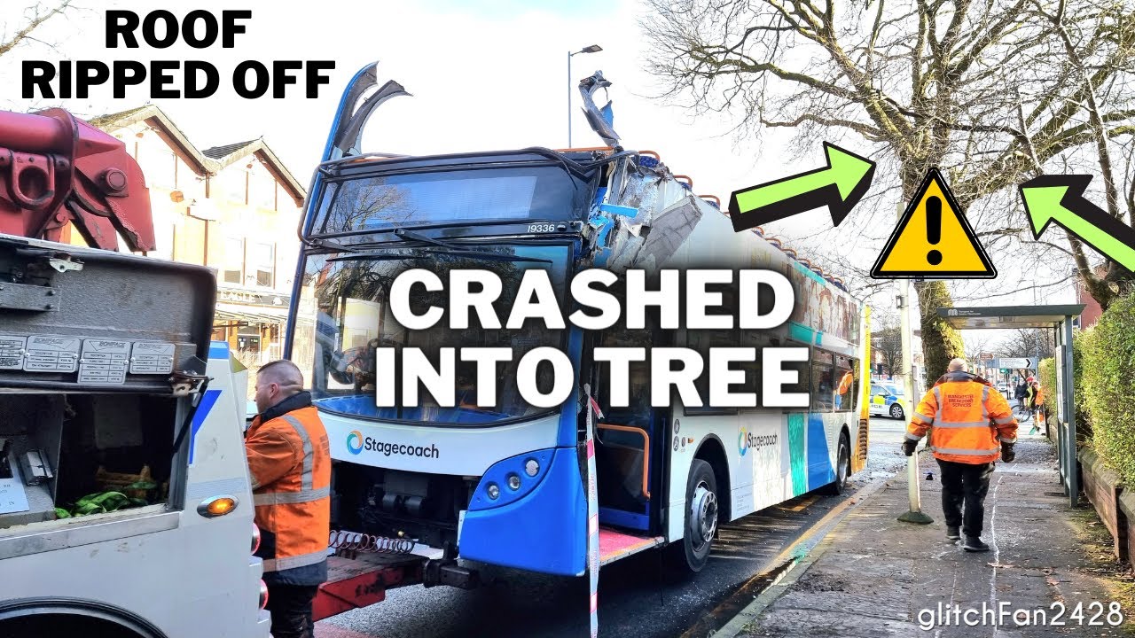 Recovery of Crashed Double Decker Bus in South Manchester (Hit a Tree!)