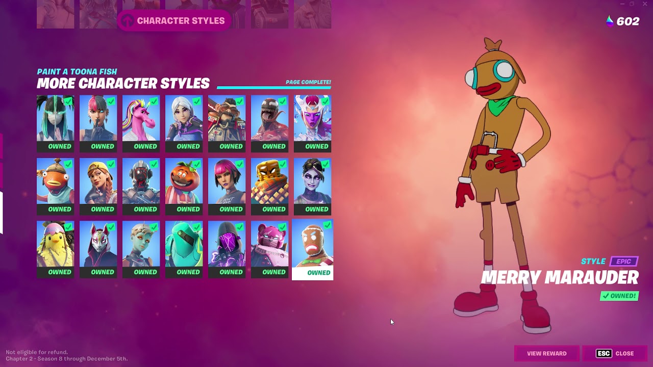 All Cartoon fishstick edit styles unlocked (Fortnite)