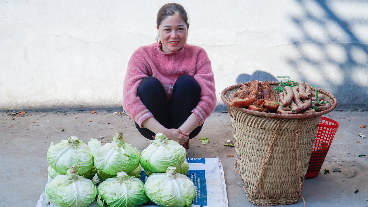 Harvest Cabbage - Go to the Market to Sell Smoked Meat & Sausage - Vegetable Farm Care