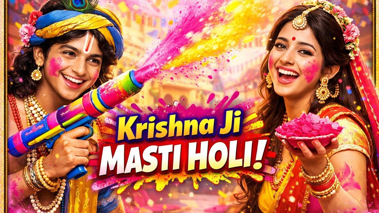 🌈 Barasane Ki Holi Mein Masti Hi Masti! | Radha Krishna Comedy Holi Katha 