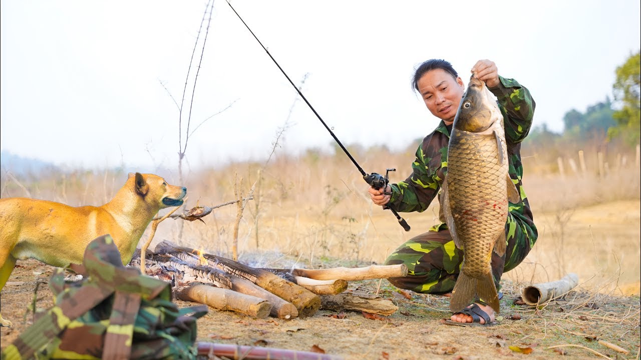 Fishing, catching frogs at night, harvesting bamboo shoots and wild fruits - Wildlife survival